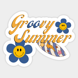 Sun-Kissed Bliss: Groovy Summer Surfs Sticker